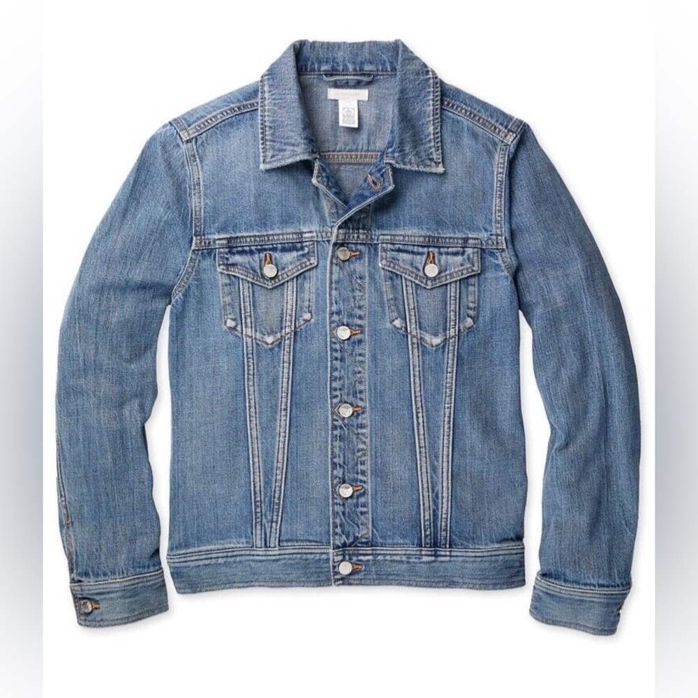 Outerknown Women's Peacenik Denim Trucker Jacket - Mid Wash - Size S - NWOT